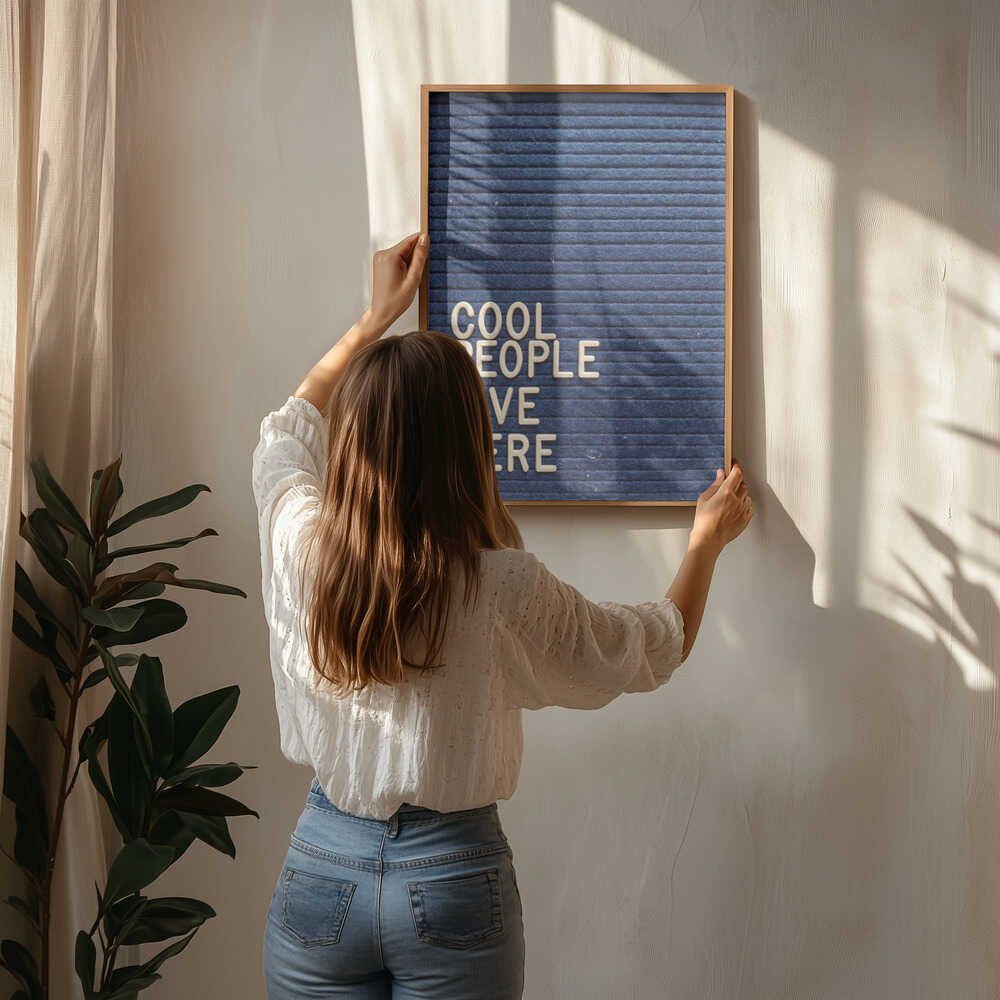 Cool People Live Here Letter Board Poster