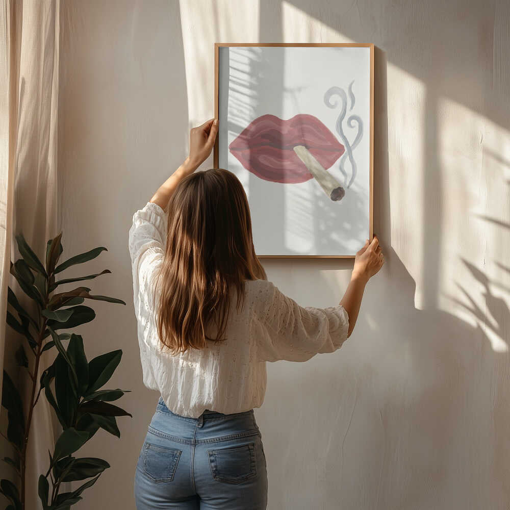 Smoking Lips Poster