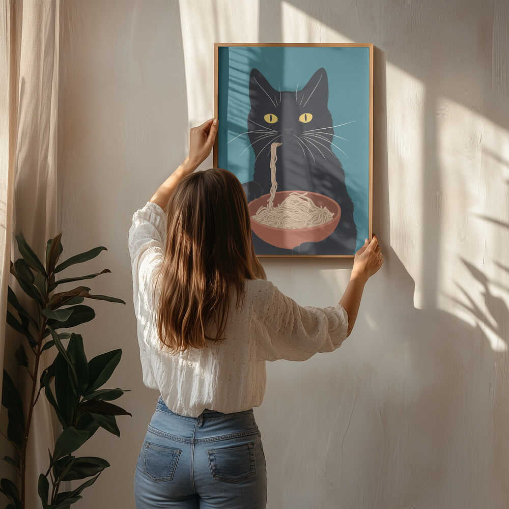 Noodle Cat No 3 Poster