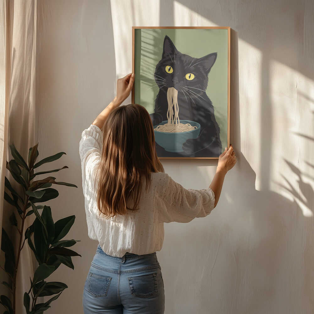 Noodle Cat No 4 Poster