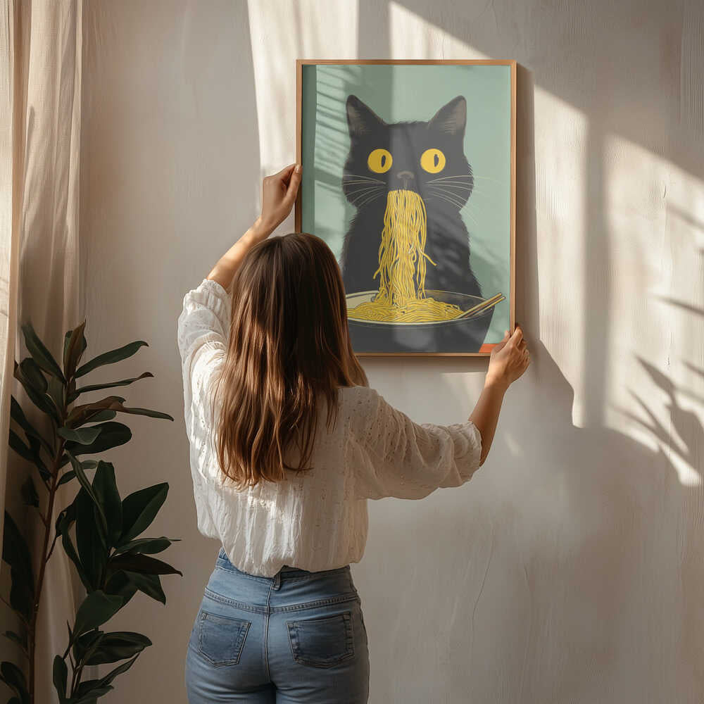Noodle Cat No 5 Poster