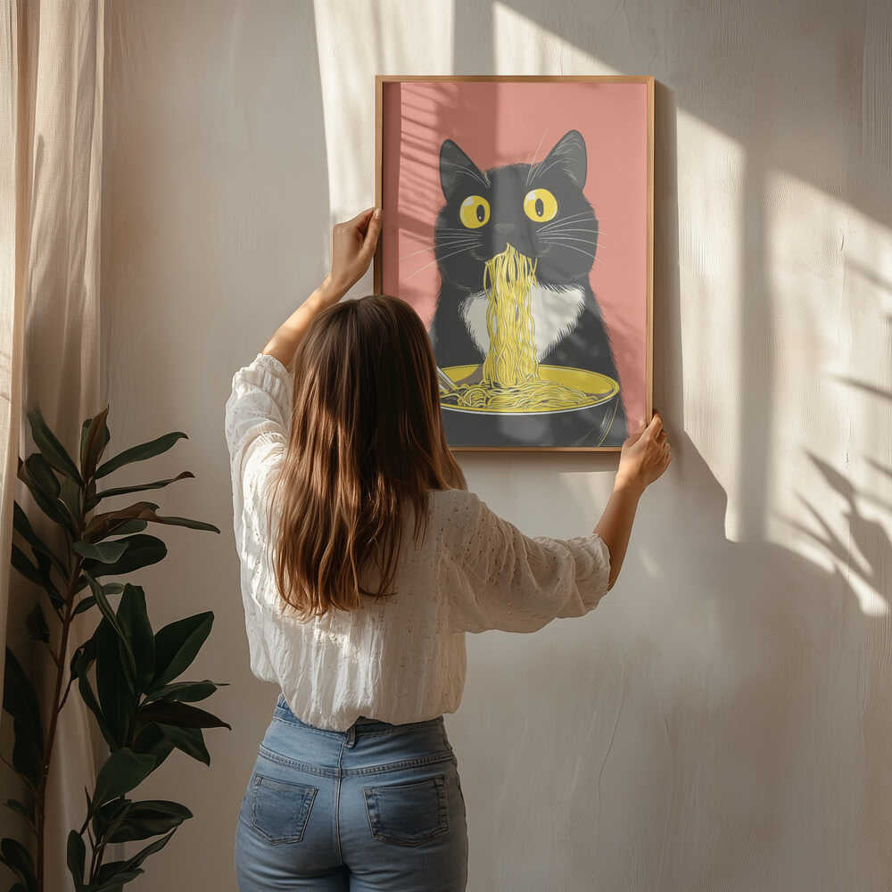 Noodle Cat No 6 Poster
