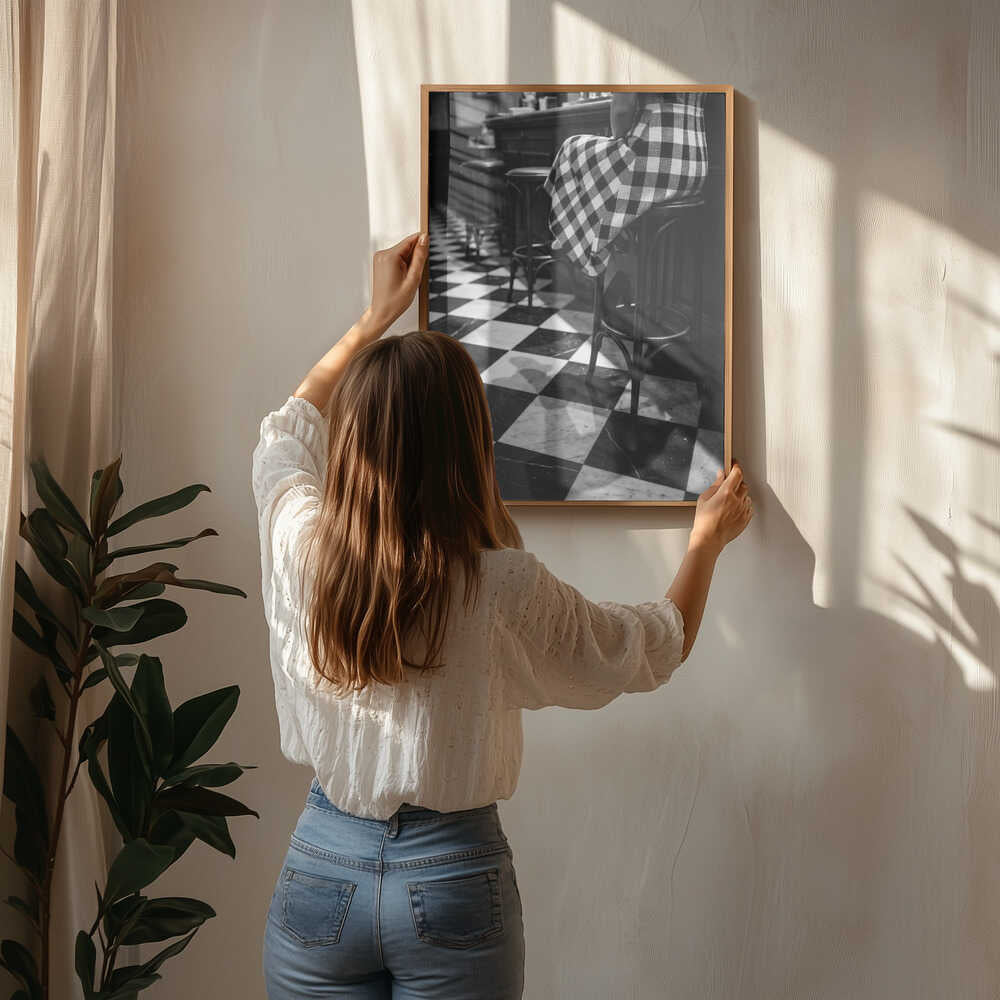 Checkered Pattern Bar Poster
