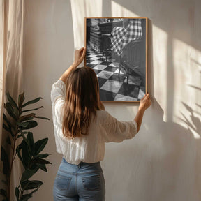 Checkered Pattern Bar Poster