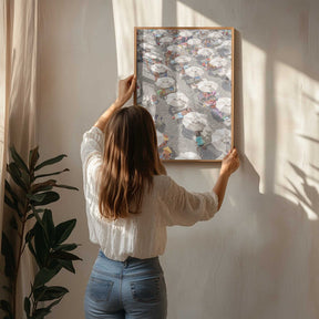 Amalfi Beach Umbrellas Poster