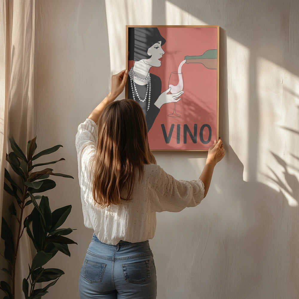Elegant Flapper Wine Pour Poster