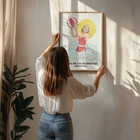 Retro Beach Ball Fun Poster